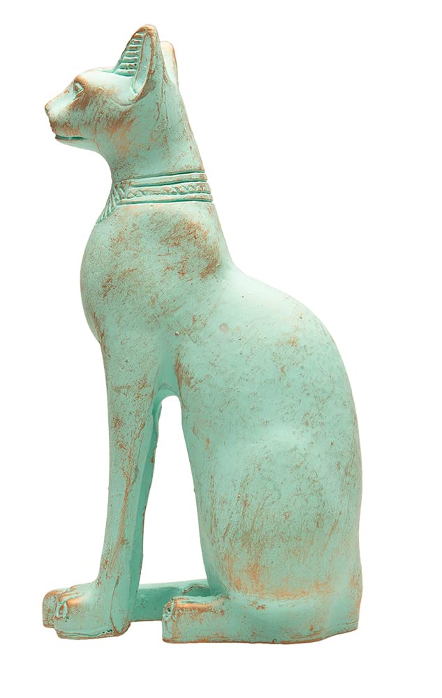 Discoveries Egyptian Imports Patina Bastet Cat Statue - Made in Egypt - 5" Tall