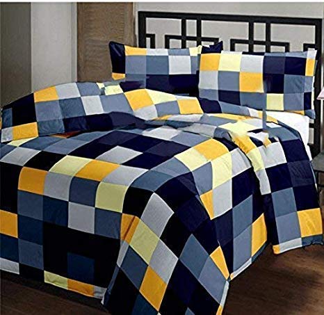 J Shree Microfiber Checked Double Bed Reversible Quilt/AC Blanket/Dohar (Multicolour, Standard Size)