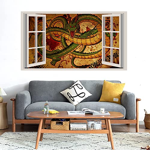 GADGETS WRAP Printed Wall Decal Sticker Fake Window Style Decal (90cm x 50cm) - China Dragon Art