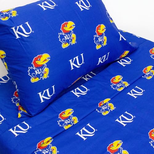 College Covers Kansas Jayhawks Printed Sheet Set - Queen - S