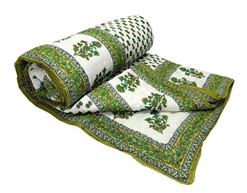 SAMRADHI Traditional Famous Jaipuri Beautiful Floral Print in Multi Colour Jaipuri Rajai/Razai/Quilt Single/Single Bed Quilt/Comforter/AC Quilt/AC Comforter