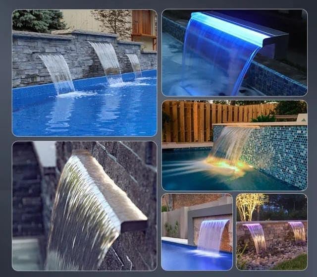 Huma Fountains and Pools 1 ft Stainless Steel Water Sheet, Water Blade Water Cascade Blade Nozzle (1 ft)