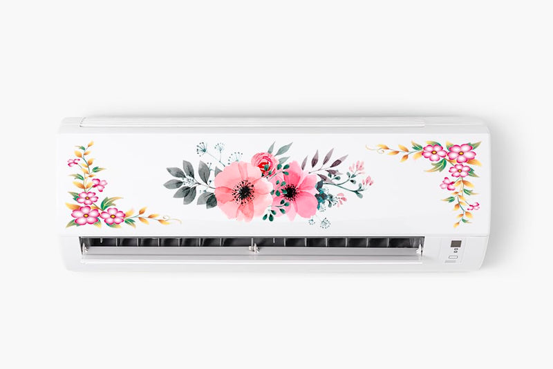 Anita Enterprises AC Sticker Wall Sticker Split Ac Stickers Air Conditioner Sticker Flower Sticker (Size: 22 x 91 cm)