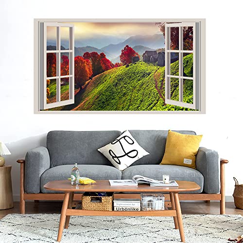 GADGETS WRAP Printed Wall Decal Sticker Fake Window Style Decal (90cm x 50cm) - Ukraine Landscape (2)