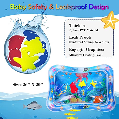 Cable World Baby Kids Water Mat Toys Inflatable Tummy Time Leakproof Water Mat, Fun Activity Play Center Indoor and Outdoor Water Mat for Baby Random Design