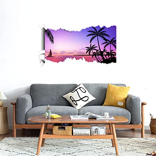 GADGETS WRAP Printed Wall Decal Sticker Scratched Paper Style Wall Decal (90cm x 50cm) - Palms Landscape