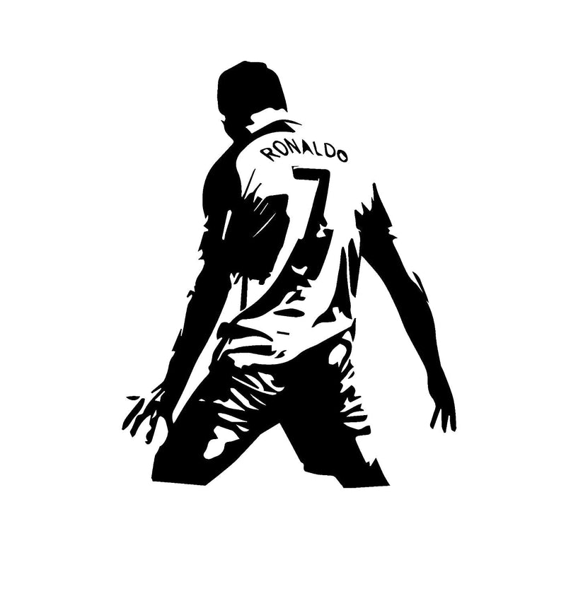 VVWV Christiano Ronaldo Wall Sticker Study Room Office Students Kids Bedroom Hall Vinyl Die-Cut Decal L X H 55 X 70 Cms