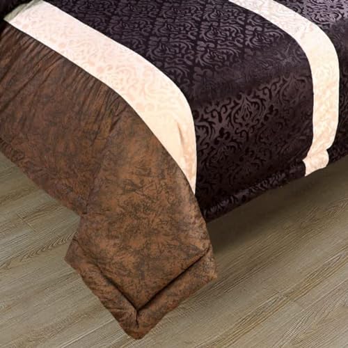 Home Stylish Soft Microfiber Double Bed Quilt/Razai for Heavy Winter Double Bed (90x100 inch) Coffee &Beige