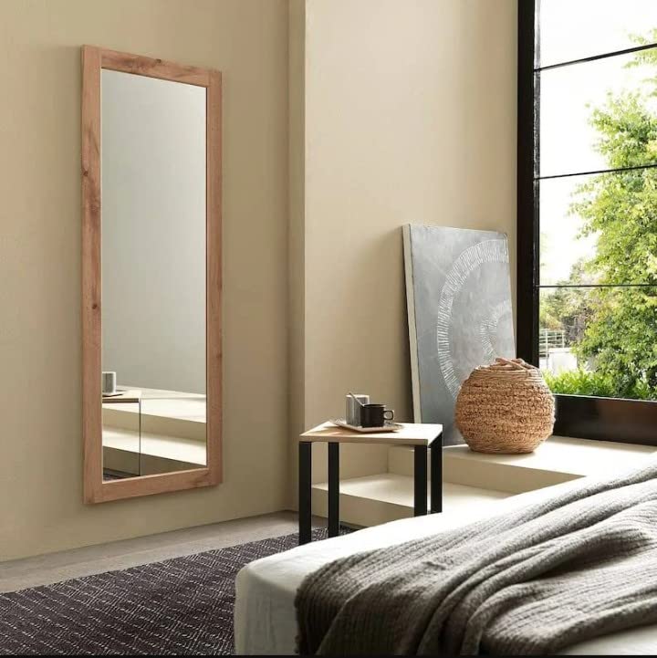 Wellgoodhouse Trending Solid Wooden Full Length Mirror Natural Finish / Wall Mirror / Wide Mirror