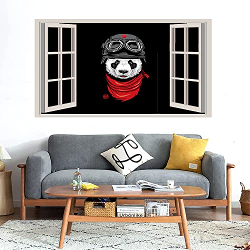 GADGETS WRAP Printed Wall Decal Sticker Fake Window Style Decal (90cm x 50cm) - Panda Pilot