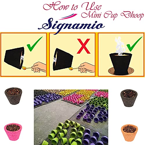 SIGNAMIO Sambrani Havan Mini Size Dhoop Cup For Pooja With Rose, Sandal(Chandan), Mogra, Loban And Guggal (Pack Of 5,60 Cups) For Home, Office, Yoga, Prayer, Festival, Meditation And Spiritual Events