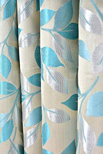 Akshaan Texo Fab Curtains for Door 7 Feet Long | Door Window Curtain | Premium Polyester Weaved Parda | Latest Modern Parde for Living Room Bedroom | Home Office Screens | Eyelet Ring (Aqua, 1pc Only)