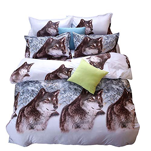 Decdeal 4 Piece/Set Home 3D Ultra Soft Fade Resistant Luxury Bed Sheet Set Bedroom Comfortable Breathable Bedclothes