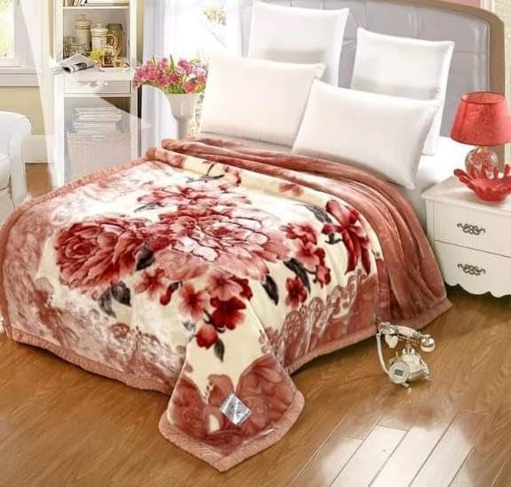 ELSTONE HOME with Device Flower Printing Soft Flannel Fleece Double Bed Blanket for Winter Pack of 1-Multicolor06