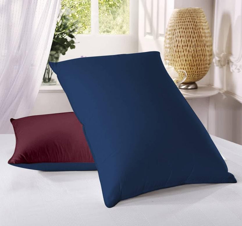 Jaipur Linen Microfiber Pillow Set of 2 for Sleeping 20 Inch X 36 Inch - Blue Maroon