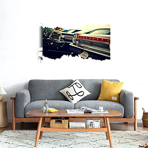 GADGETS WRAP Printed Wall Decal Sticker Scratched Paper Style Wall Decal (90cm x 50cm) - Old Cars