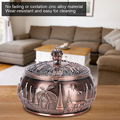 Generic Windproof Ashtray, Desktop Round Ashtray, Desktop Ornament for Hotel with Lid Clubs'