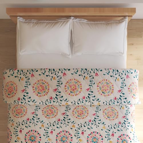 Home Centre Rhapsody Morganite Cotton Printed Double Quilt