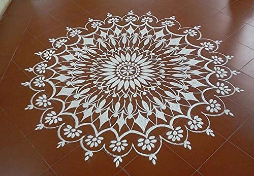 YAD Rangoli Powder White Organic Stone Rangoli Powder Diwali Floor White Rangoli Powder for Navratri Pongal Pooja Mandir 500 GM