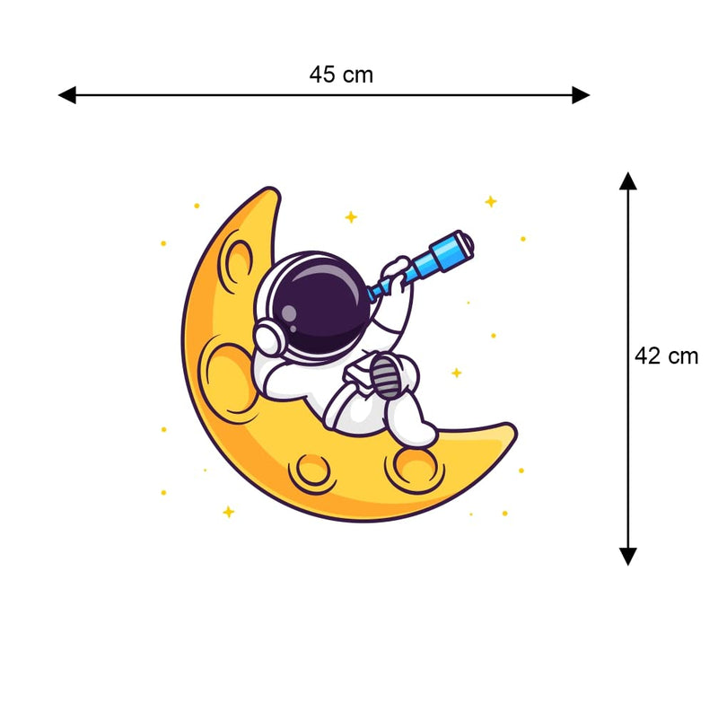 Wallstick Astronaut in The Moon Decorative Wallsticker (45 x 42 cm)