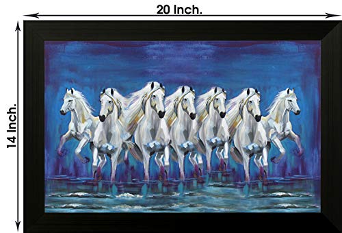 1 Art of Creations Vastu Seven Running Horses UV Textured Framed Digital Reprint 14 inch x 20 inch Painting BANFH6540