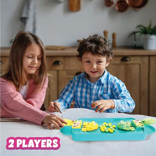 ToyMagic Hungry Feed Me Frog Game with 16 Beans|Eat The Beans|Hungry Frog Game for Kids|2 Player Family Party Board Game|Press The Frog|Collect More Beans|Best Birthday Gift for Kids 4+|Made in India