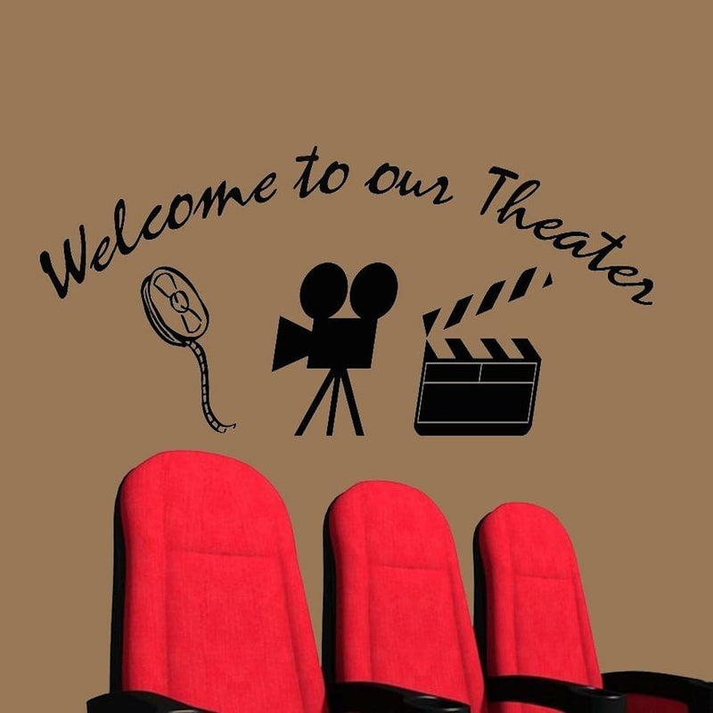 GADGETS WRAP Home Movie Theater Decor Wall Decal Welcome to Our Theater Wall Art