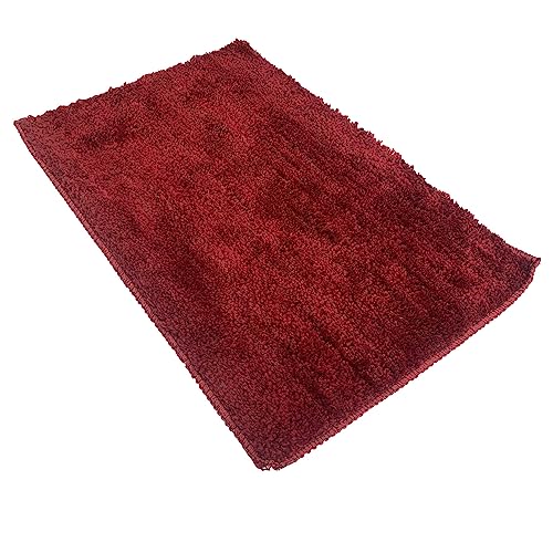 Luxe Home Bathmat Super Soft Premium Microfibre Non Slip Anti Skid Boston mat for Bathroom, Kitchen, Entrance (38 x 58 cm, Maroon, Pack of 1)