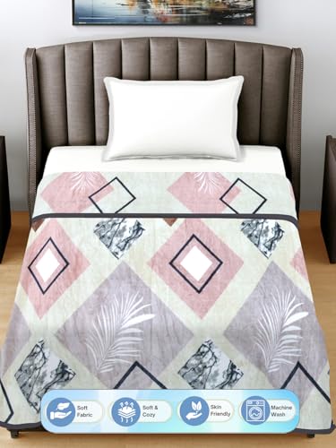 FABINALIV Multicolor Geometric 230 GSM Ultra Soft Single Bed AC Blanket (FLSBK-1007-Multi)