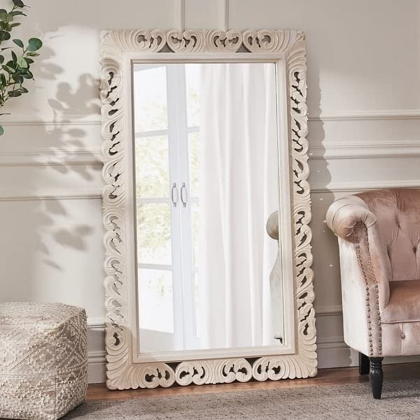 The Zara Enterprises Wooden Mirror Frame somthing is Different only Frame Without Mirror Colour White Deco Size 36×58