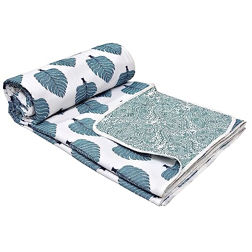 COMFORT PLANET 100% Cotton Reversible Floral Ac Dohar Single Bed Size| AC Blanket |Dohar|Ac Quilt | Soft Light-Weight | Summer Special Dohar (Design 7, Double - 88x84 Inch)