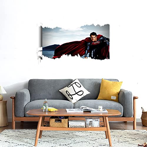 GADGETS WRAP Printed Wall Decal Sticker Scratched Paper Style Wall Decal (90cm x 50cm) - Man of Steel