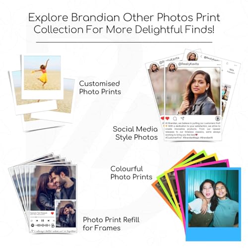 Brandian 24 Customised Photo Strip Prints Mini Picture Prints Customize Your Photos with our Style Prints Add Text & Emoji Gift Multicolour 8 X 3 Inches (Pack of 8 Photo Strips)