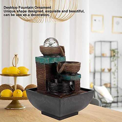 Ubersweet® Tabletop Fountain with LED Lights, Innovative Fengshui Meditation Relaxing Peaceful Indoor or Outdoor Zen Water Fountain with Electric Submersible Pump, Indoor Tabletop Water Fountain(3