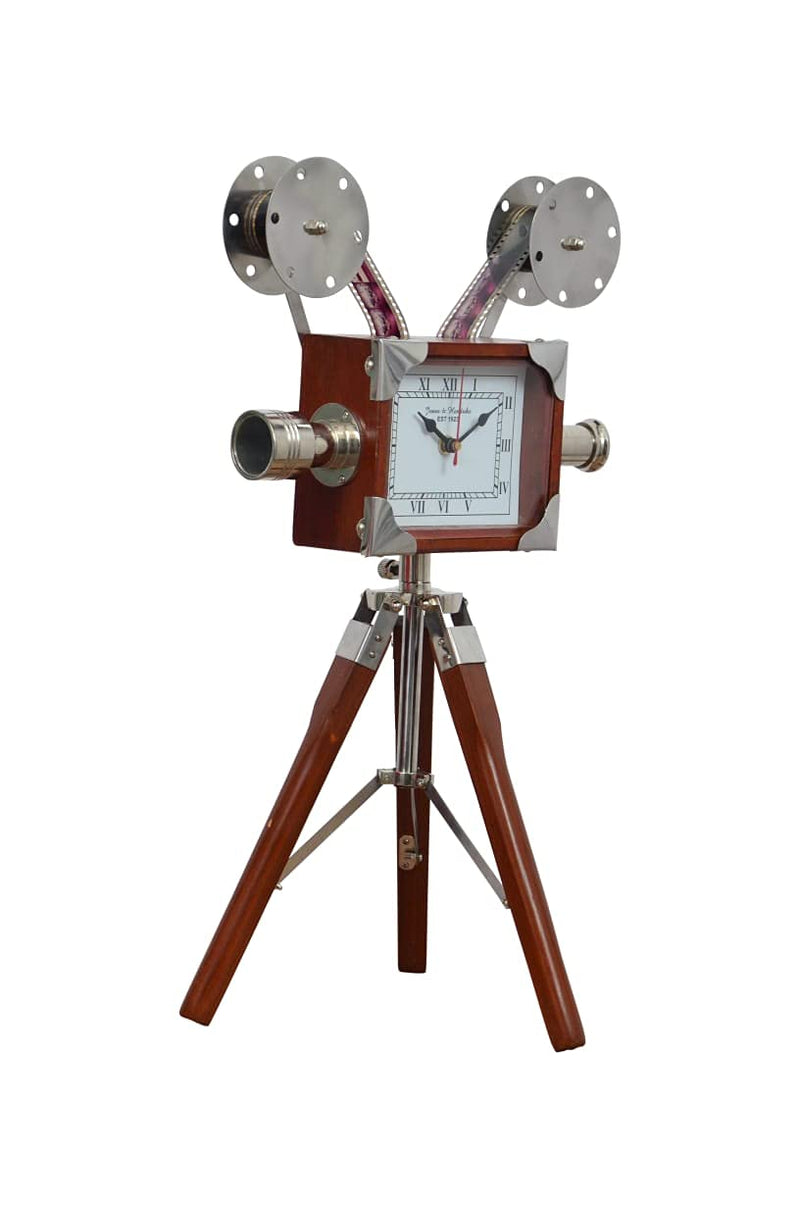 Haridwar spl Wood.Love Home Collection Table Clock with Wooden Tripod Stand.