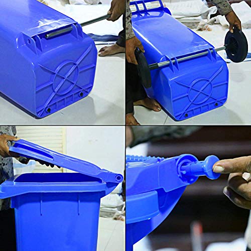 Nilkamal 120 Ltr Wheel Garbage Dustbin Blue/Green