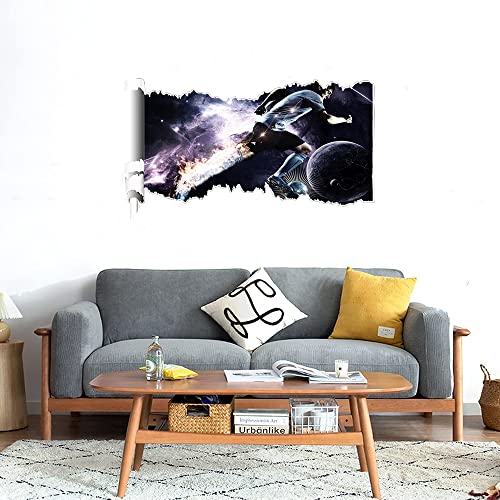 GADGETS WRAP Printed Wall Decal Sticker Scratched Paper Style Wall Decal (90cm x 50cm) - Run BOY A Planet