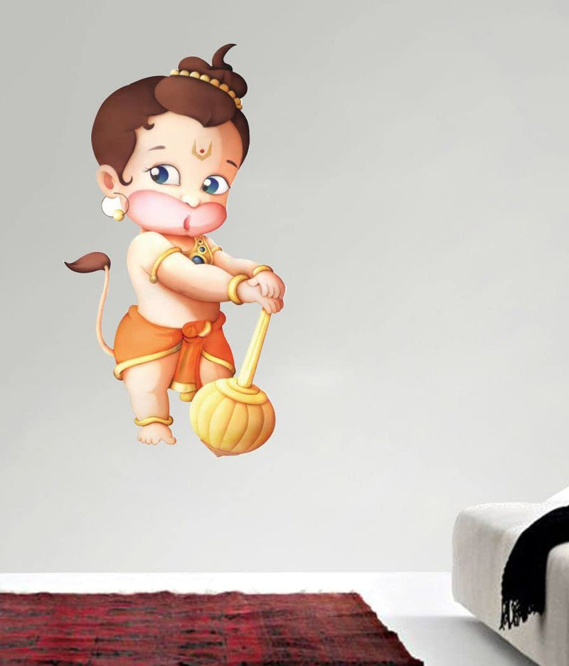 Art's Cafe Shree Bal Hanuman Design Wall Sticker Size - (30 * 56) cm