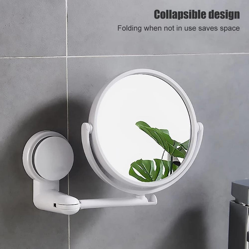 Azelf Folding Wall Hang Vanity Mirror Bath Mirrors Shave Mirrors Makeup Supplies