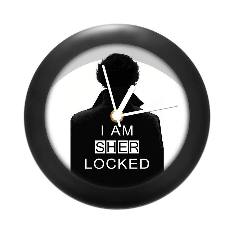 MCSID RAZZ Plastic Sherlock Holmes TV Series I am Sherlock Table Clock (Multicolour, 3.1 Inch X 3.1 Inch X 2.3 Inch, India)