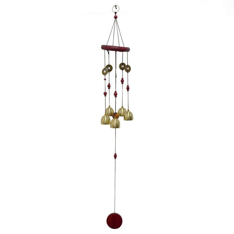 Dalvkot Vastu 5 Coins & Bells with Ball Wind Chimes for Balcony, Living Room, Bed Room Home Decor and Positive Energy