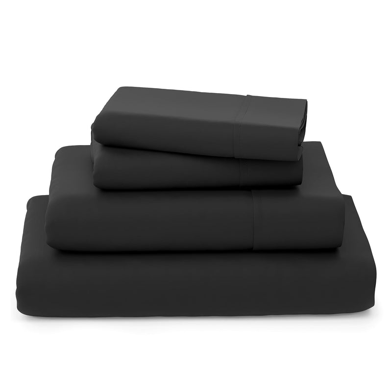 Cosy House Collection Luxury Bamboo Bed Sheet Set - Hypoallergenic Bedding Blend from Natural Bamboo Fiber - Resists Wrinkles - 4 Piece - 1 Fitted Sheet, 1 Flat, 2 Pillowcases - King, Black