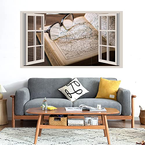 GADGETS WRAP Printed Wall Decal Sticker Fake Window Style Decal (90cm x 50cm) - Study