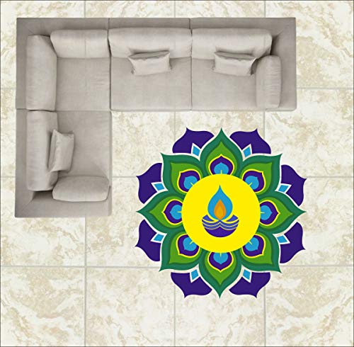 Diwali Special - Colourful Decorative Rangoli Sticker Size- 30 cm x 30 cm Set of 2 (AS137)