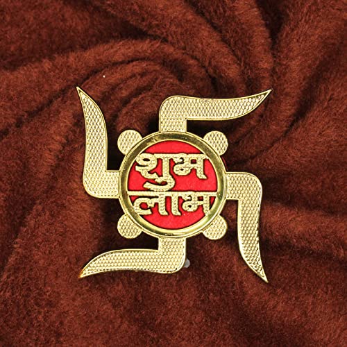 Baal Decorative Diwali Shubh Labh Swastik Sticker/Wall Sticker for Living Room, Home and Temple Wall Decoration on Diwali and Other Festivals (Set of 2)