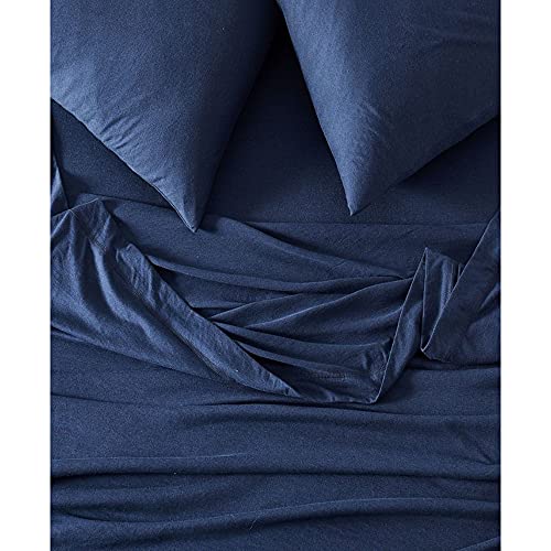 Calvin Klein Home Modern Cotton Harrison 1 Piece Flat Sheet, King Size, Cotton (Midnight)