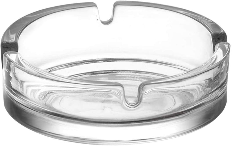 ITUSHA Ashtray Glass Round | Tabletop Ash Tray Indoor Outdoor Home Decor Set Of (Set Of 1 | Hard Glass | Bpa Free)