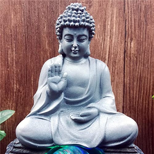 CALANDIS® Buddha Resin Statue Led Lights Office Meditation Tabletop Water Fountain