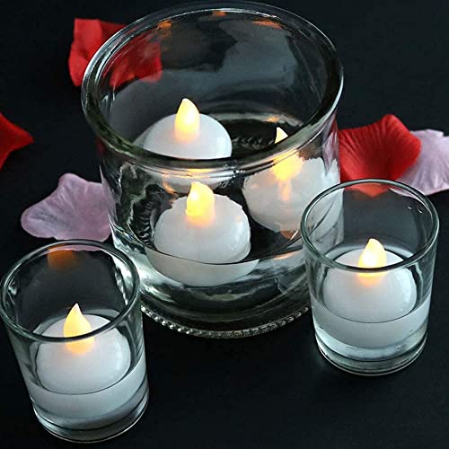 TAYLORED HOME Flameless Plastic Waterproof LED Candle Tealights, Float On Water LED Tea Lights for Diwali, Christmas Decoration, Functions, Wedding, Spa (12)