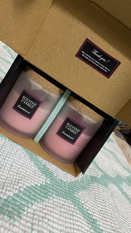 Ck Homez Gift Box of Glass Jar with Cork Cover Aroma Therapy Candles for Gifting (Pack of 2)